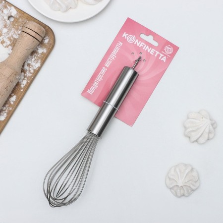 Konfinetta “Silver” whisk, string 1.3 mm, 25 × 6 × 6 cm, silver color-5