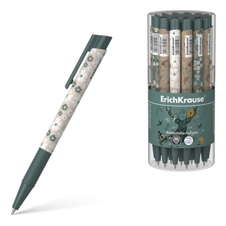 Ballic pen Autom. Erichkrause Natural Life Matic & Grip, node 0.7 mm, flu, black. Blue