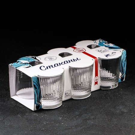 Set of low glass glasses “Reflection”, 250 ml, 6 pcs-2