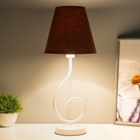 Lamp table bourgeois 1x15W E14 16x16x40cm white/chocolate-1
