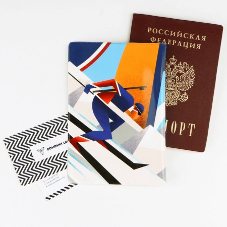 Cover for the passport "Russian Sport", winter views, geometry, PVC-1