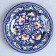 Plate of the Rishtan ceramics "Flowers", blue, flat, 17 cm