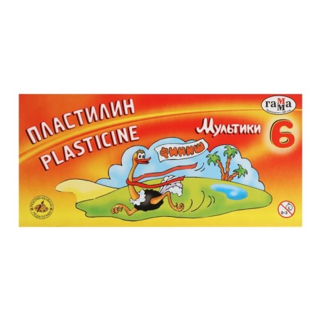 Пластилин 6 цветов 120 г, "Гамма" "Мультики", со стеком-4