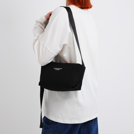 Youth bag with zipper, black color-2