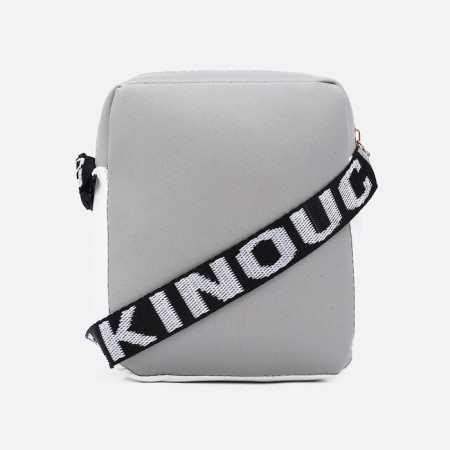 Baby bag on a long belt, outer pocket, gray color-1