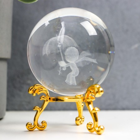 Souvenir glass "Little Prince" d = 6 cm openwork stand 8.5x6x6 cm-2