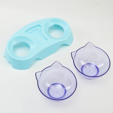 Plastic bowls on a blue stand 30 x 15.5 x 12 cm transparent-2