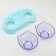 Plastic bowls on a blue stand 30 x 15.5 x 12 cm transparent