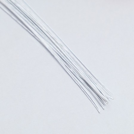 Floristic wire in a white paper braid, length 36 cm, 0.65 mm, set 20 pcs-1