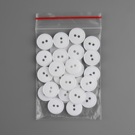 Button, 2 punctures, d = 15 mm, white color-3
