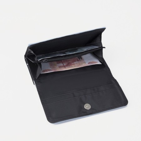 Women's wallet on magnet, blue color-5