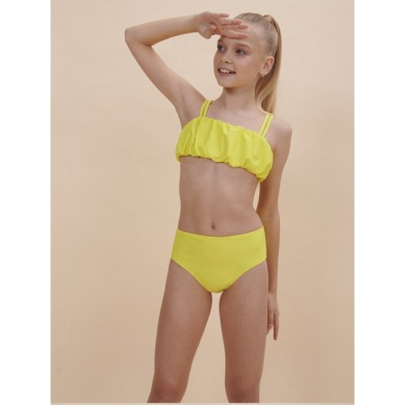 Bathing suit for girls, height 128-134 cm, lime color-6
