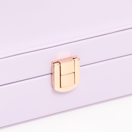 Casket to the leatherette for jewelry "Matte surface. Rectangular" Lilac 16x11.5x5.5 cm-1