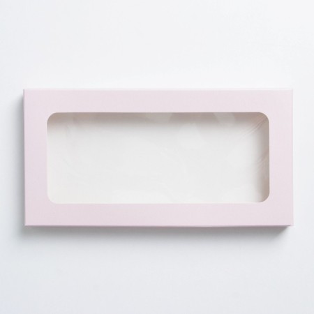 Chocolate box, confectionery packaging, “pink”, with a window, 17.3 x 8.8 x 1.5 cm-1