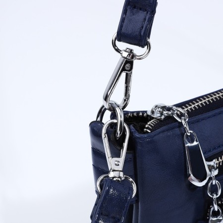 Bag Cross-Bodi with a zipper, blue color-4
