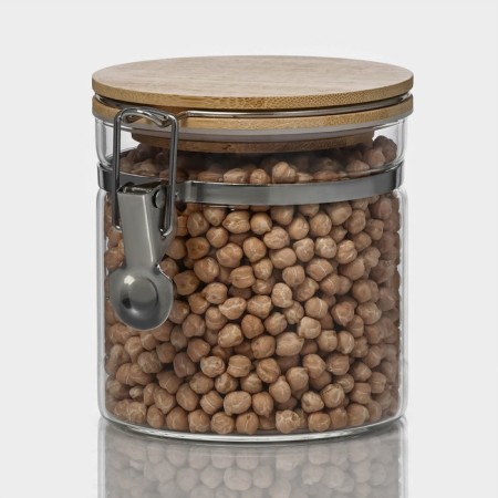 Glass Bank for bulk products with Eco Buggel Castle, 650 ml, 10 × 11 cm-3