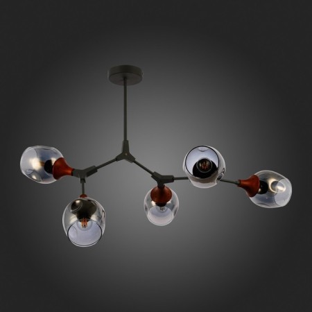 Ceiling EVOLUCE lamp. Sle113402-05. Ciotolla. 5x60 watts, E27, 92x59x50 cm, gray color, dark tree-4