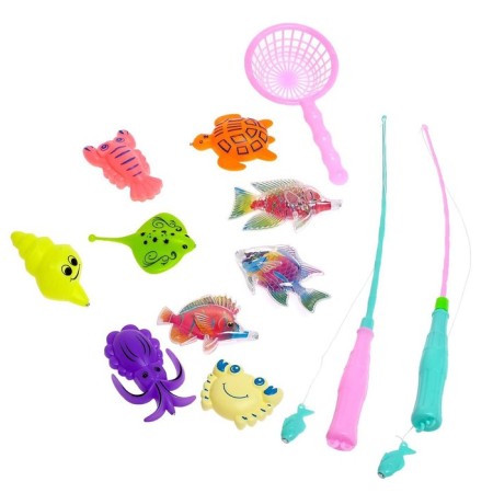 Fishing "sea inhabitants" 9 fish, 2 fishing rods, net-2