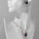 Set 2 objects: earrings, pendant "Edel" round trio, white-sea color in gold, 50 cm
