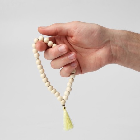 Parsing wooden "Orthodox" 31 beads with a brush, white color-2