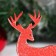Wooden souvenir "New Year's deer", 15 cm, red