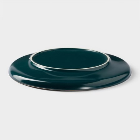 Ceramic lunch plate "Emerald", D = 25 cm, green color-2