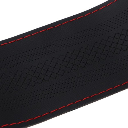 Torso steering wheel, 38 cm, artificial leather, pattern, red thread-1