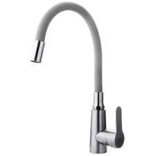 Fashun A54301-12 kitchen mixer, single-leaf, flexible spout, stainless steel, satin, gray