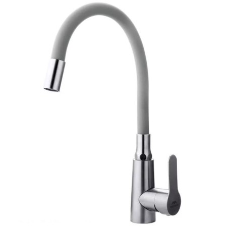 Fashun A54301-12 kitchen mixer, single-leaf, flexible spout, stainless steel, satin, gray
