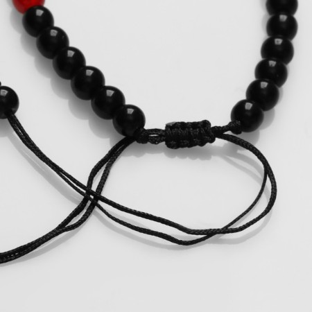 Bracelet-reinforcing “Hams Happiness” Grand, red-black color with silver, d = 6 cm-3