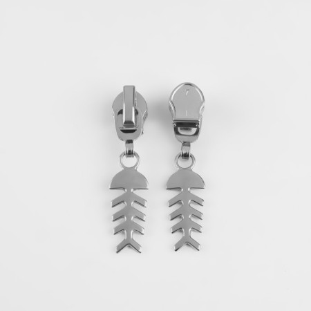 Automatic lock for lightning "Spiral", No. 7, decorative, 10 pcs, Nickel color-2