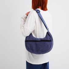 Youth bag with zipper, dark blue color