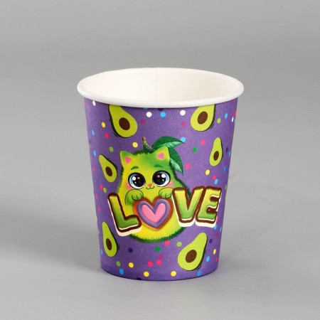 A single -single -paper glass "Avocado", 250 ml-2