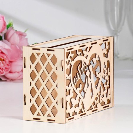 Wedding Bank "Love", wood, assembly, 24x10x16 cm-1