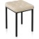 Baya Metal/Eco -leather stool, black/beige 35x35x45 cm