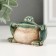 Souvenir ceramics "Green frog with legs on the knees" 4.7x7.2x4.5 cm