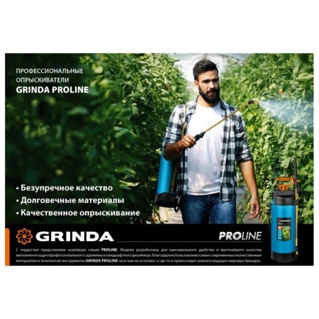 Pompoval sprayer, 8 l, portable, blue, Grinda-6