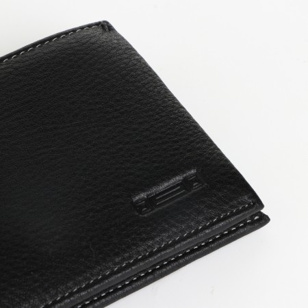 Male purse for magnet, clip for bills, separation for SIM cards, black color-2