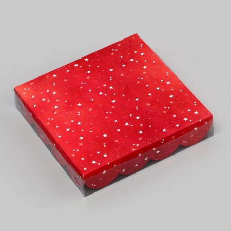 Cookie box, confectionery packaging, "Santa Claus", 15 x 15 x 3 cm, New Year-2