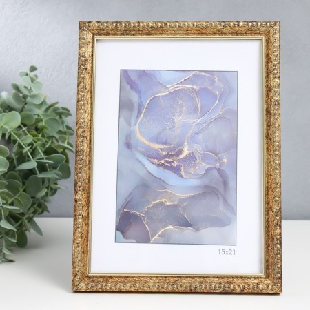 Photo frame Plastic "Kame" 15x21 cm, aged gold-1