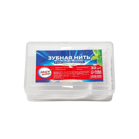 Tooth thread in a plastic holder, double mint, set 30 pcs
