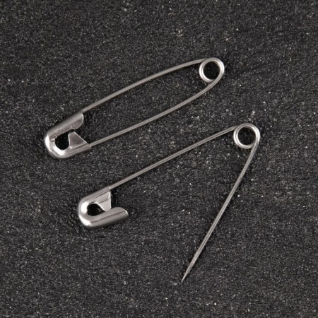 English pins, 32 mm, 100 pcs, silver color-1