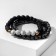 Bracelet unisex set 3 pcs. "Hematite" beads, black and white color, d = 7 cm