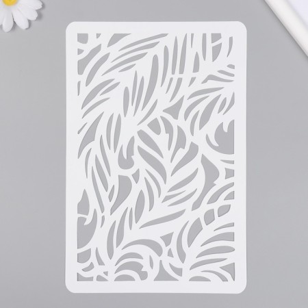 Plastic stencil "feathers" 16x24 cm