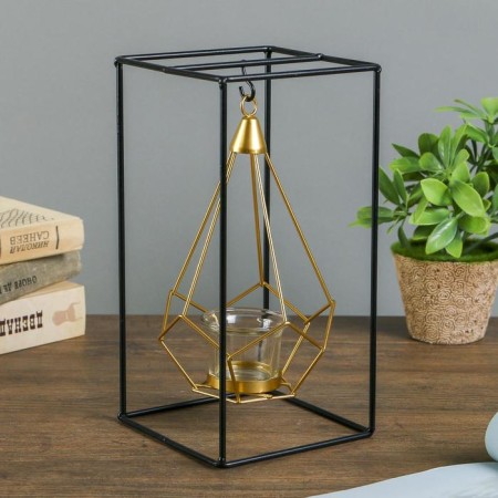 Summary Metal for 1 candle "Pyramid in a rectangle" 26x13x13 cm-1