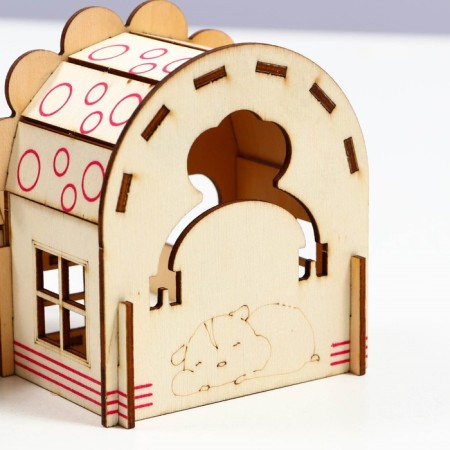 Complex-site for rodents, 14 x 13 x 10.5 cm, plywood-9