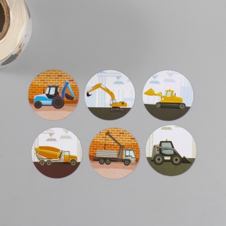 Stick Paper "Construction equipment" d = 2.5 cm 252 pcs in roll-3