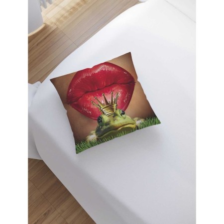 Decorative pillowcase "Kiss of frogs", on a zipper, size 45x45 cm-1