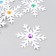 Decor "Snowflake with Strose" white 6.5 cm foam (set 6 pcs)
