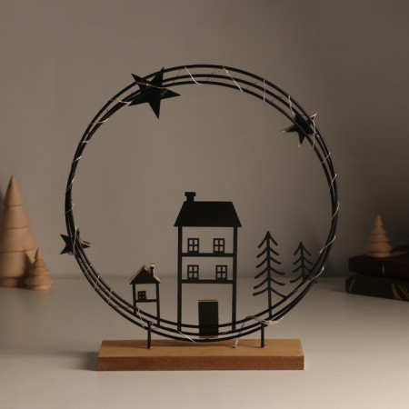 Souvenir metal, tree Light "House. Night Sky" 6x25.5x26.5 cm-3